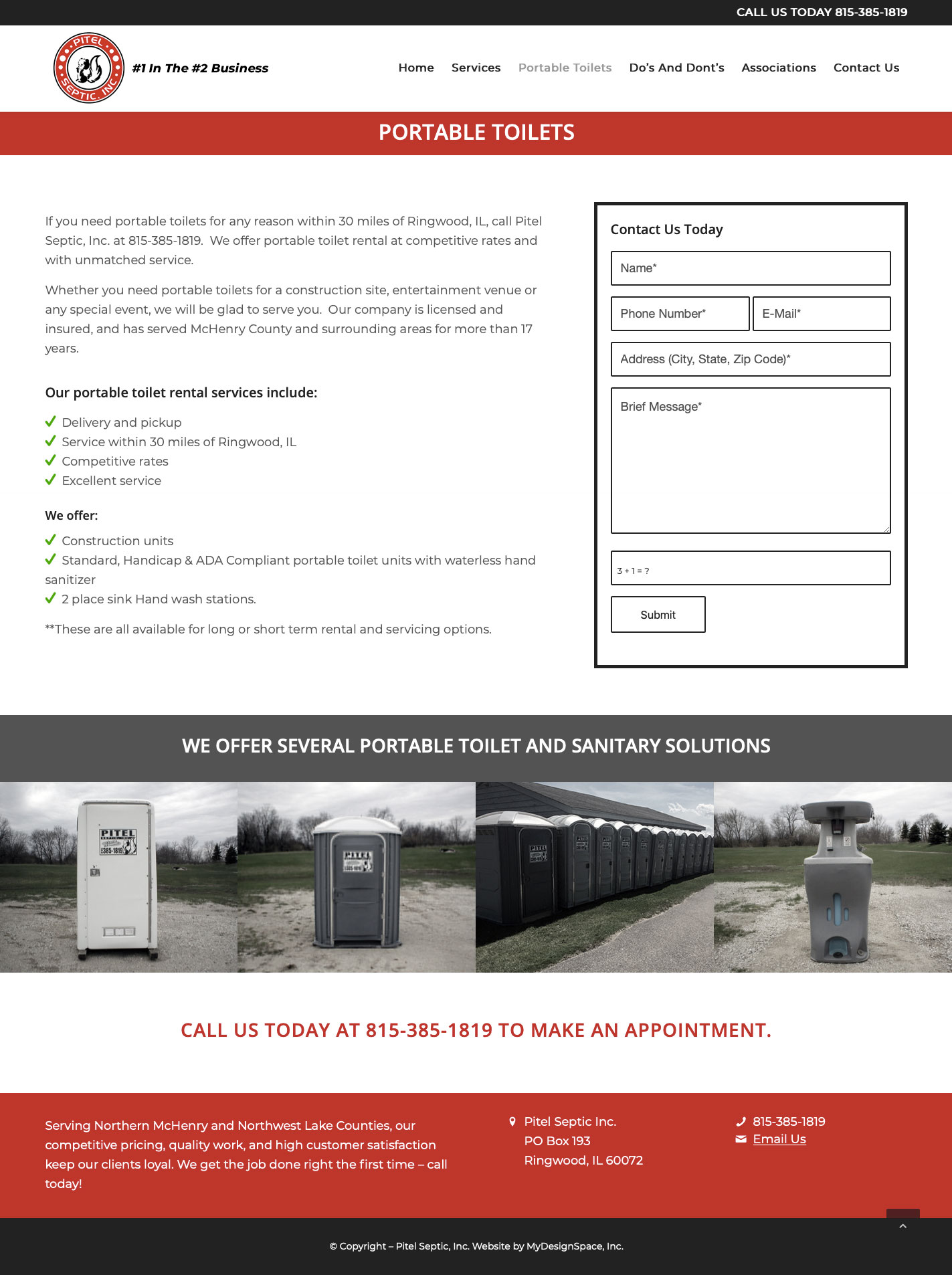 Pitel Septic Portable Toilets Page